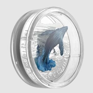 2017 RCM 1 oz. Pure Silver Coin - Three-Dimensional Breaching Whale